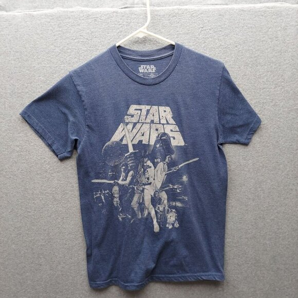 Star Wars Blue Graphic T-Shirt Size S Cotton/Polyester - Picture 1 of 3